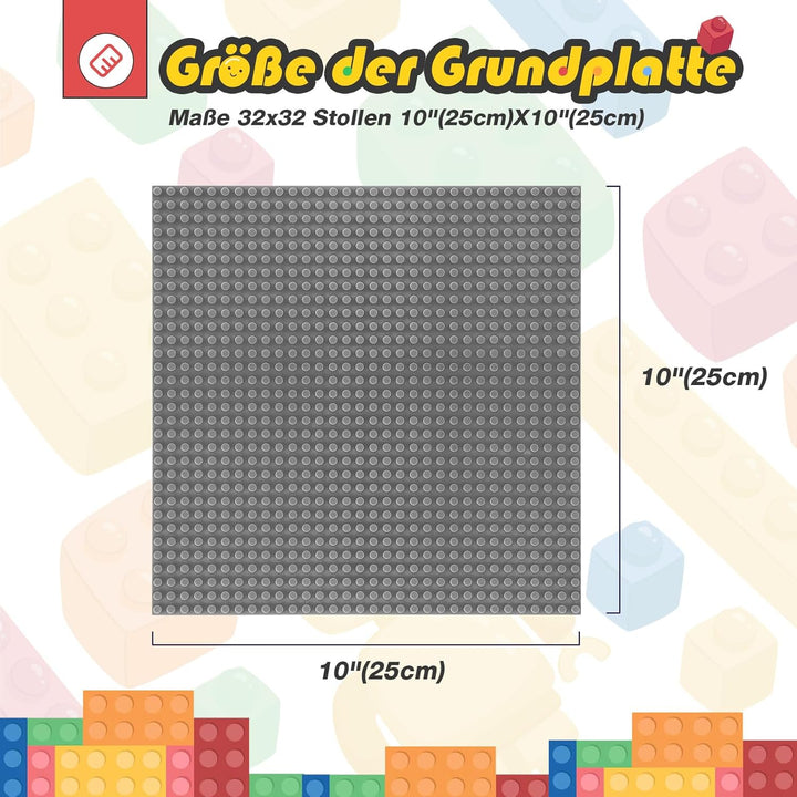 HUIZDQ 8 Stück Klassische Grundplatten für Bauklötze, 100% kompatibel mit Allen grossen Marken, mit