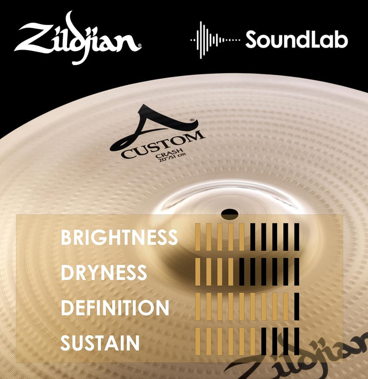 Zildjian A Custom Series - 20" Crash Cymbal - Brilliant finish 20 Zoll, 20 Zoll