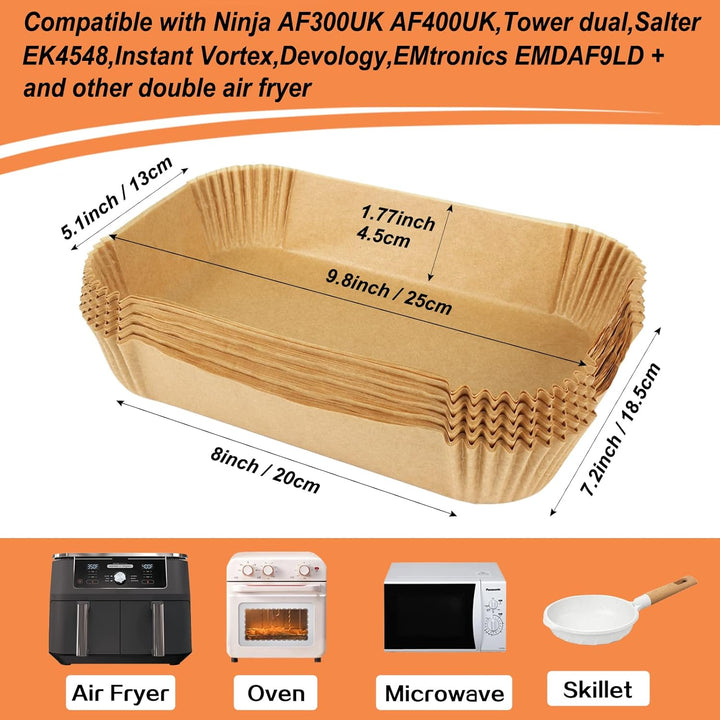 YQL Backpapier für Heissluftfritteuse, 150 Stück Airfryer Backpapier für Ninja AF300EU/ AF400EU/ AF4
