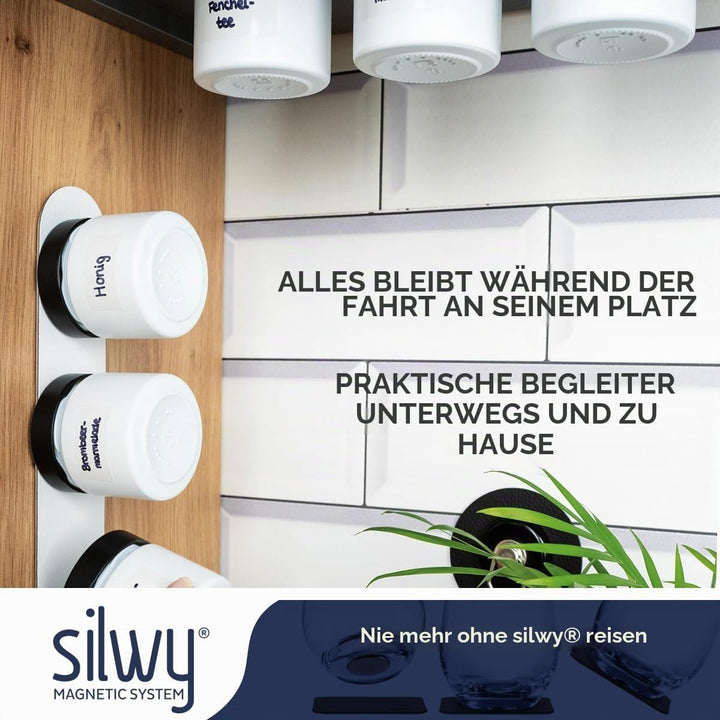 silwy® Feinkost-Magnetgläser 3er-Set (ALL WHITE 125ml)