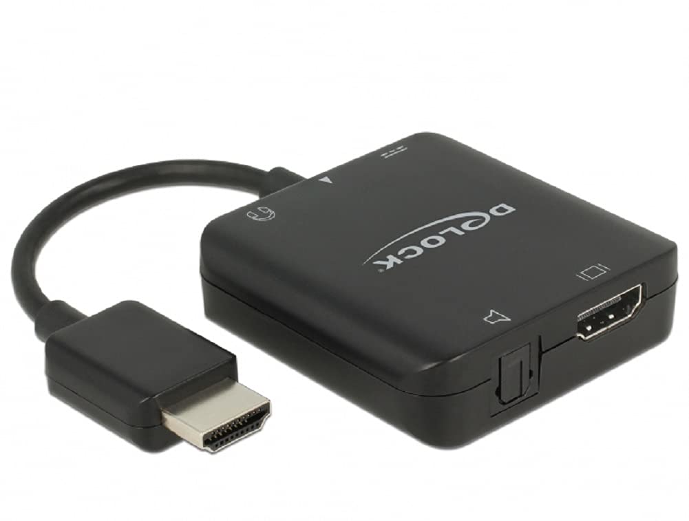 Delock HDMI Audio Extractor 4K 60 Hz kompakt HDMI-A Videokabel-Adapter- zur Auskoppelung des Audiosi