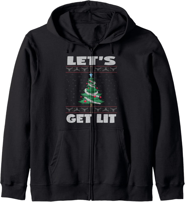Weihnachtsbaum-Jahrgang Fröhliche Drunkmas Kapuzenjacke