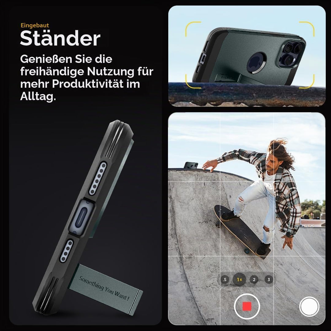 Spigen Hülle für iPhone 15 Pro Max Tough Armor MagFit Kompatibel mit MagSafe -Abyss Green, Abyss Gre