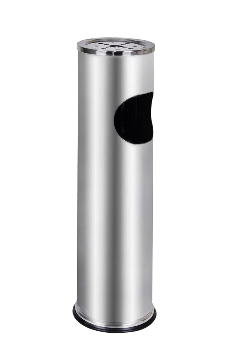 METLEX, Standascher mit Mülleimer (Chromstahl) MX9158 SL Silber, Silber
