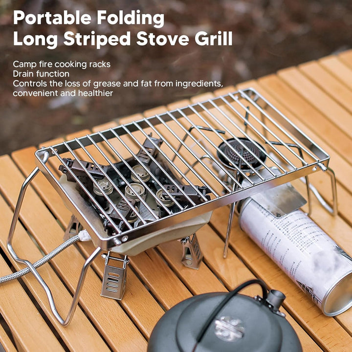 Klappbarer Lagerfeuer-Grill, Faltbarer Lagerfeuer-Grill, Robuster Stahlrost, Tragbarer Camping-Grill