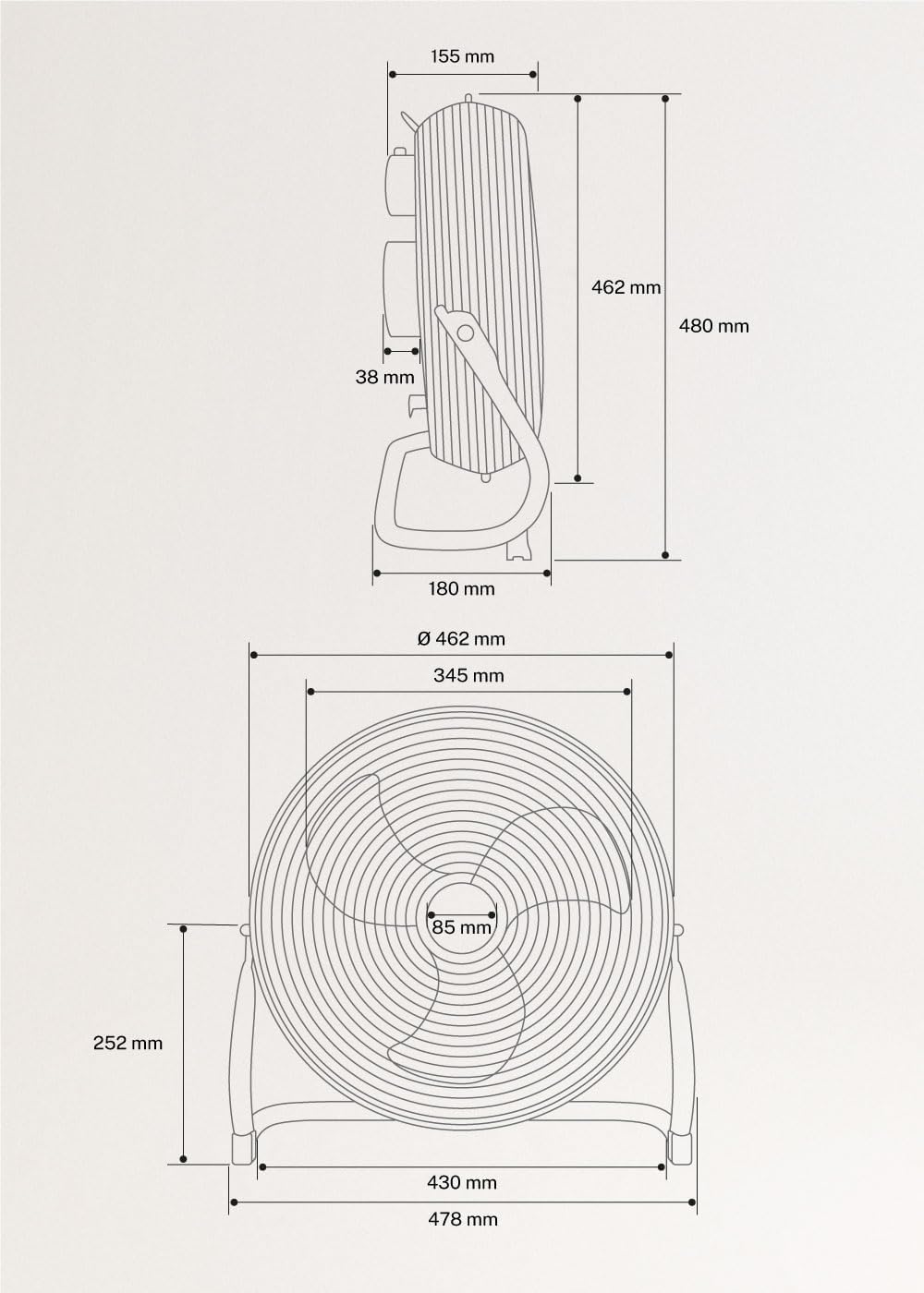 CREATE / AIR FLOOR RETRO/Industrieller Bodenventilator/Grün-Sage Ventilator, 16 Zoll, starker Luftst