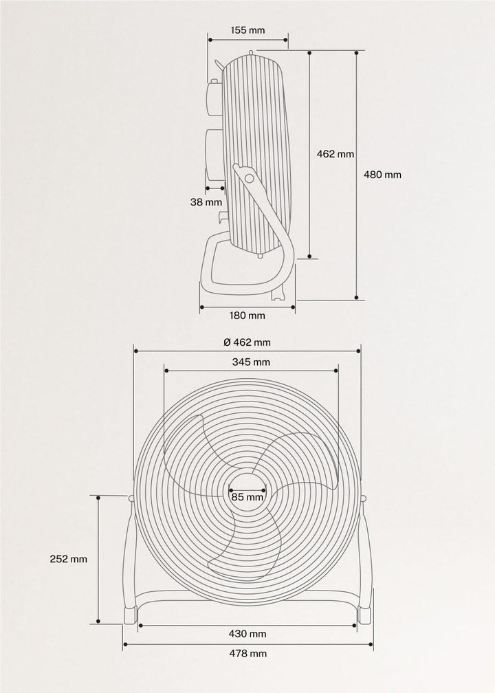 CREATE / AIR FLOOR RETRO/Industrieller Bodenventilator/Grün-Sage Ventilator, 16 Zoll, starker Luftst