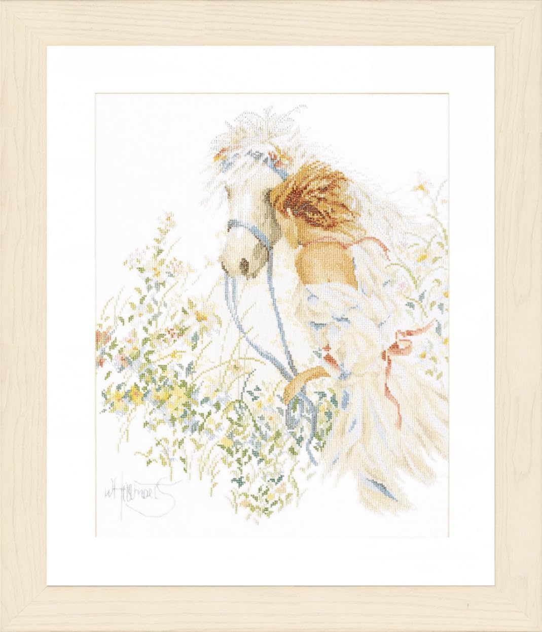Lanarte Zählmusterpackung Frau & Pferd Kreuzstichpackung, Baumwolle, Mehrfarbig, 39 x 49 x 0.3 cm Pf