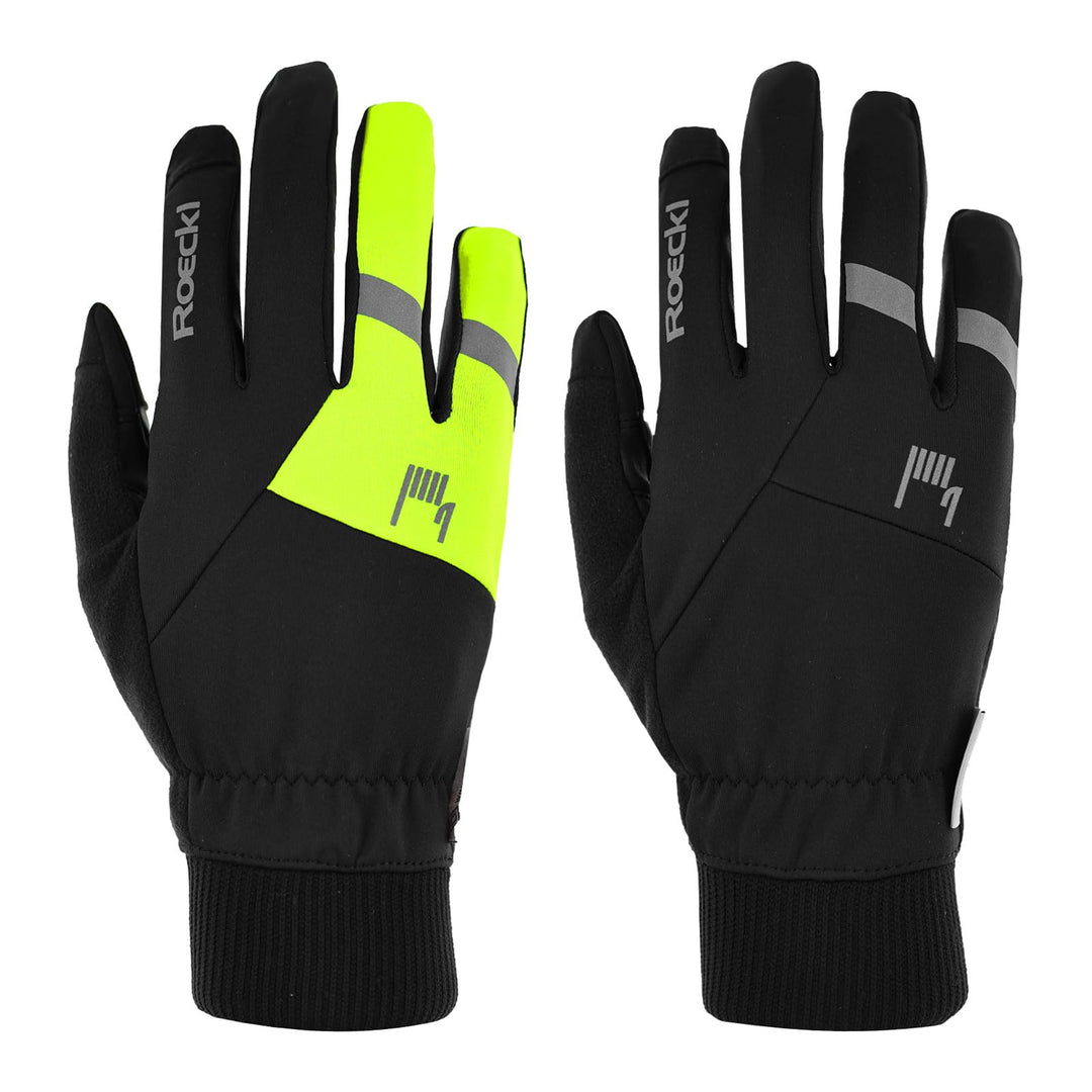 Roeckl Rofan 2 Winter Fahrrad Handschuhe lang schwarz/gelb 2024 Schwarz 10.5, Schwarz 10.5