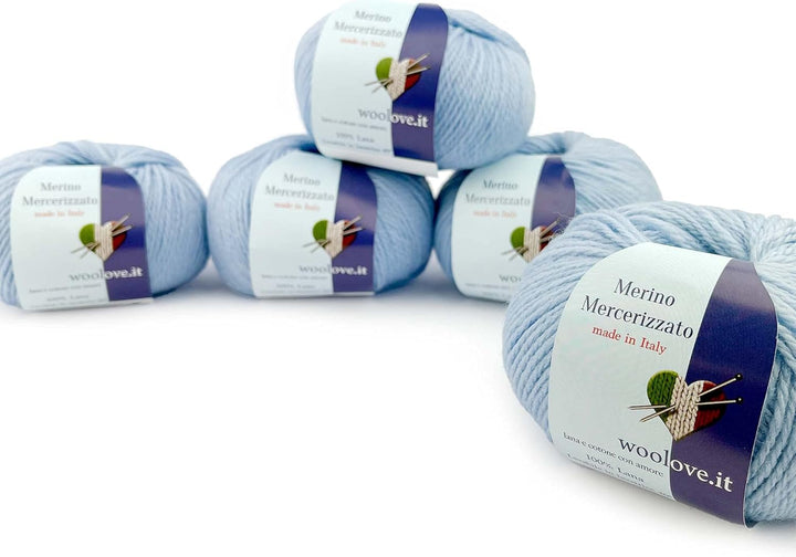 Tricot Cafè – Merzerisierte Merinowolle - Garn 100% reine Wolle Made in Italy - Wollknäuel zum Häkel