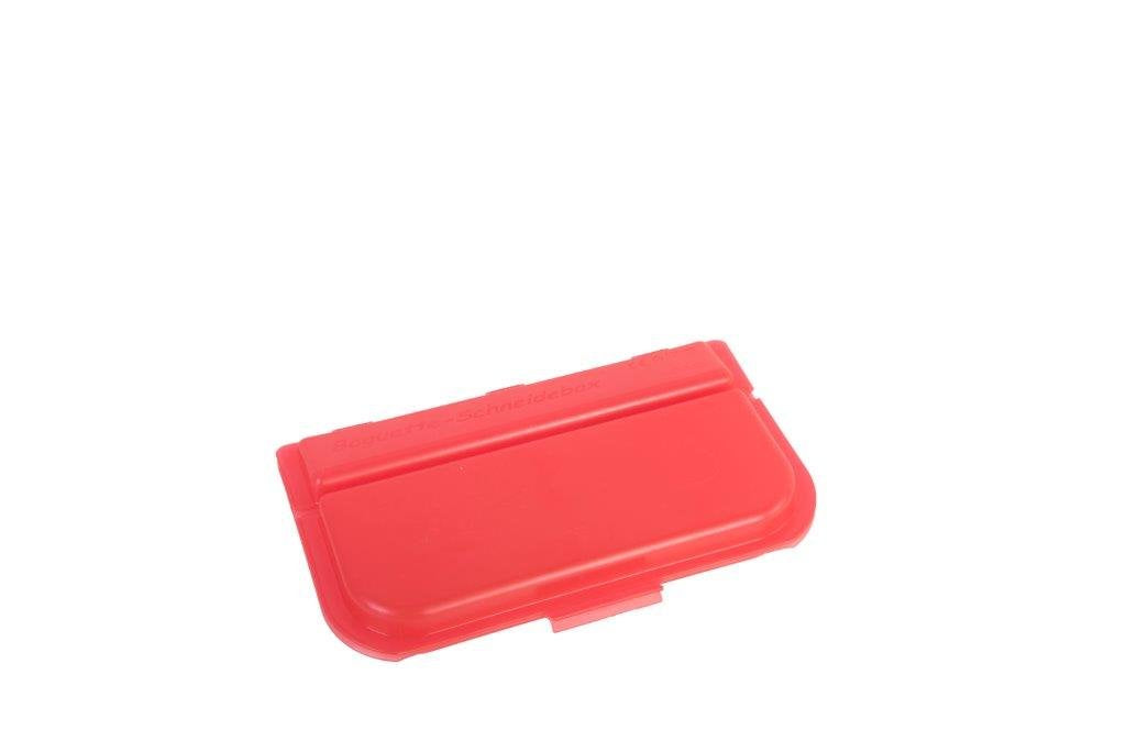 Baguette-Schneidebox Brötchen-Schneidebox mit Kunststoff-Messer (rot), Rot