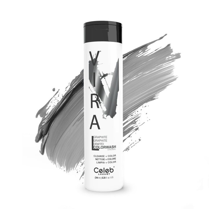 Celeb Luxury Viral Pastel Graphite Colorwash, Color Depositing Shampoo with Bondfix Bond Rebuilder,