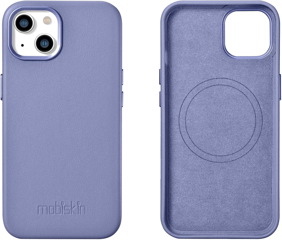 Mobiskin Hülle kompatibel mit Apple iPhone 14 Plus (6,7 Zoll), Handyhülle mit echtem Leder, Case, Sc