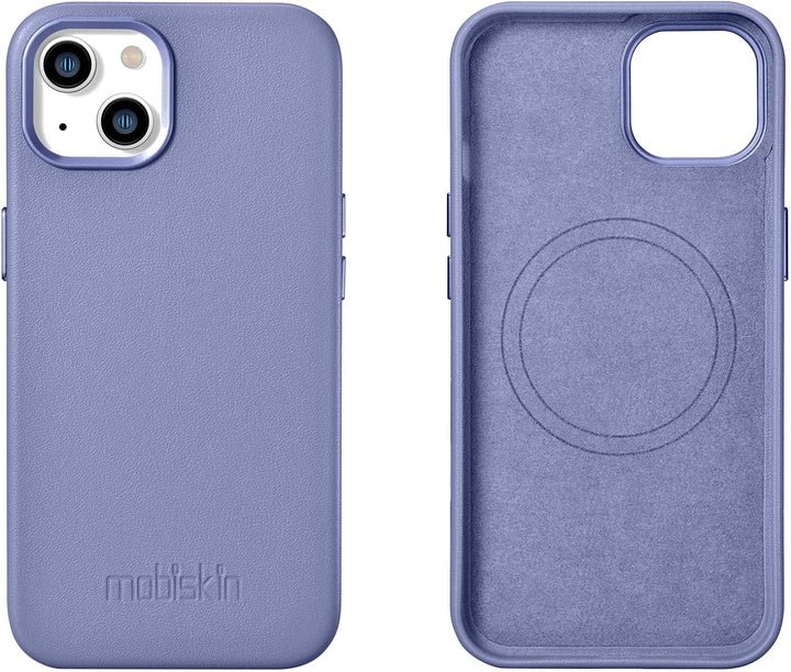 Mobiskin Hülle kompatibel mit Apple iPhone 14 Plus (6,7 Zoll), Handyhülle mit echtem Leder, Case, Sc