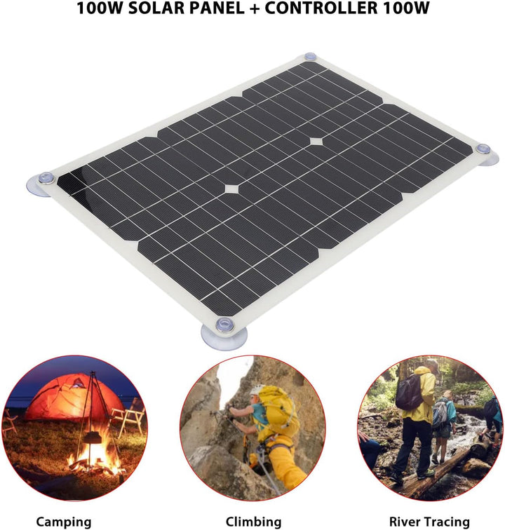 100 W 18 V Solarpanel-Set, Batterieladegerät, Tragbarer USB-Controller, Monokristallines Panel-Lades