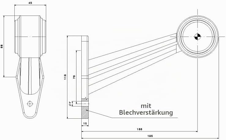 2 x LED Gummi Begrenzungsleuchte Seitenleuchte 12V 24V mit E-Prüfzeichen Positionsleuchte Auto LKW P