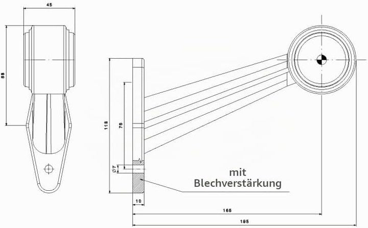 2 x LED Gummi Begrenzungsleuchte Seitenleuchte 12V 24V mit E-Prüfzeichen Positionsleuchte Auto LKW P