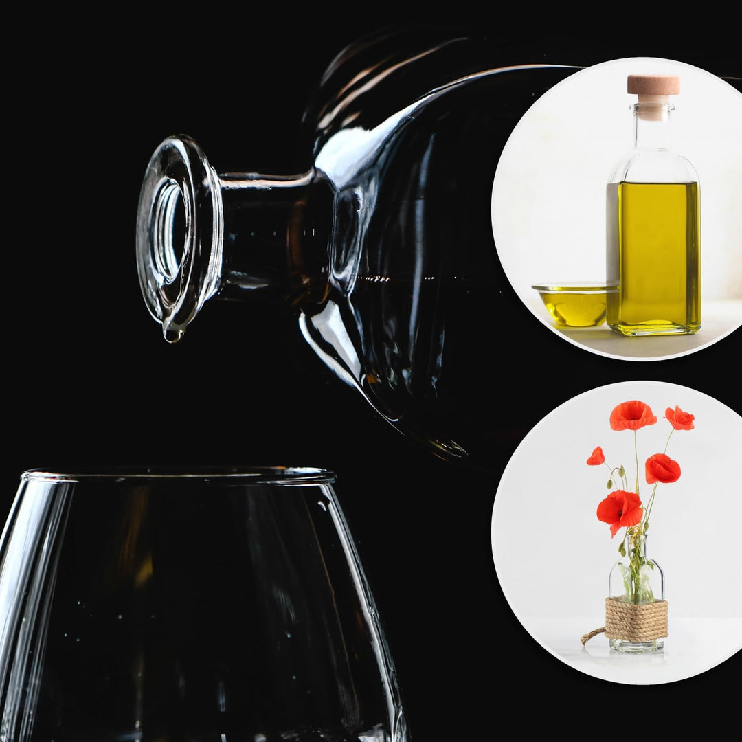 com-four® 6x Glasflasche 500 ml mit Korken - leere Flasche mit Korkenverschluss - Glasbehälter zum B