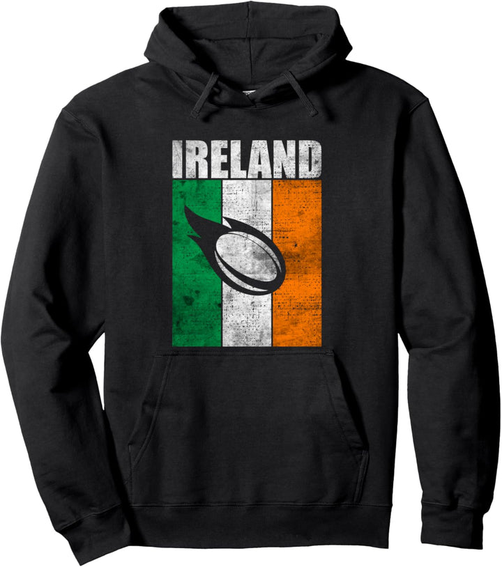 Irland Rugby Irische Flagge Retro Vintage Grunge Art Pullover Hoodie