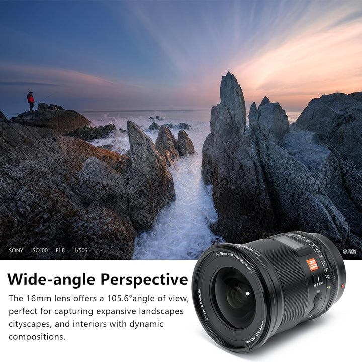 VILTROX 16mm F1,8 f/1,8 Vollbild Weitwinkel Autofokus Objektiv mit LCD Bildschirm Objektiv Kompatibe