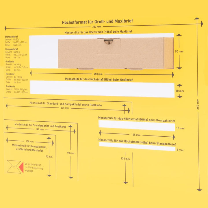 500 Maxibriefkartons Versandkartons Faltschachtel Faltkarton Maxibrief 180 x 130 x 45 mm, Braun, MB-