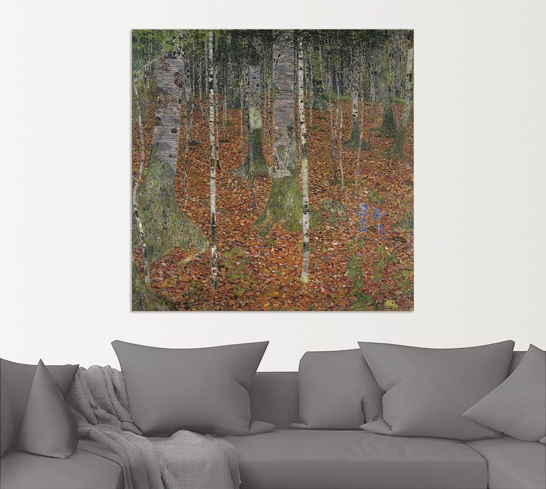 ARTland Wandbild Alu Verbundplatte für Innen &amp; Outdoor Bild 50x50 cm Landschaften Wald Bäume Birke B