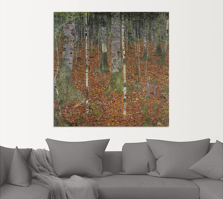 ARTland Wandbild Alu Verbundplatte für Innen &amp; Outdoor Bild 50x50 cm Landschaften Wald Bäume Birke B