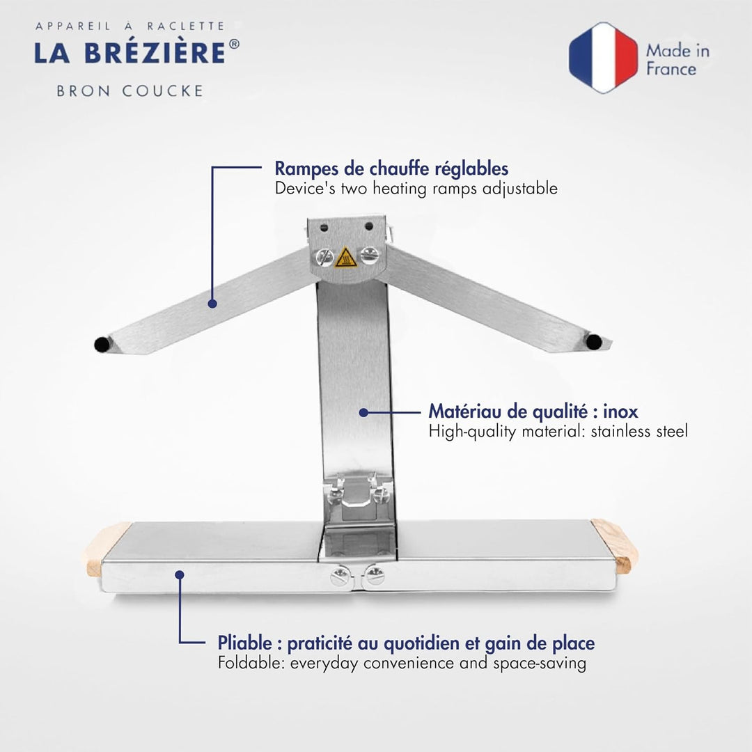 Louis Tellier - Raclettegerät Brézière® Signature Inox - Angepasste Grösse für 1/4 oder 1/6 Laib - 1