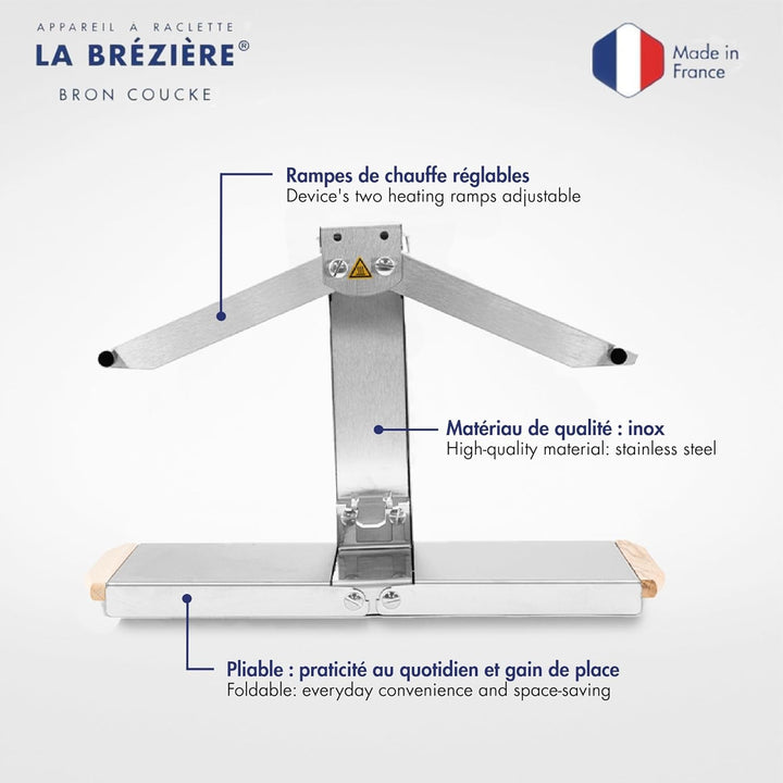 Louis Tellier - Raclettegerät Brézière® Signature Inox - Angepasste Grösse für 1/4 oder 1/6 Laib - 1