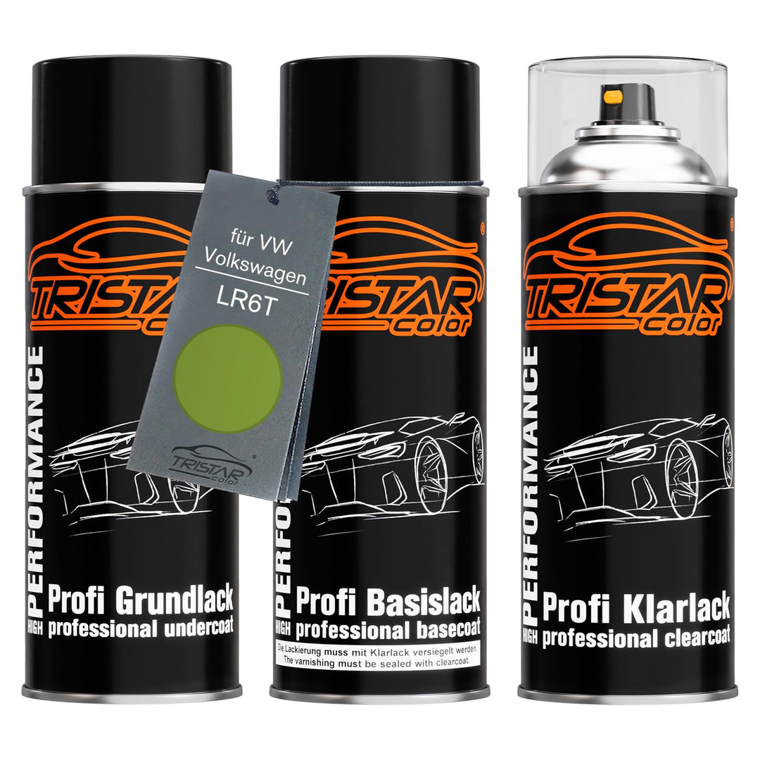 TRISTARcolor Autolack Spraydosen Set für VW/Volkswagen LR6T Viperngrün Metallic/Bright Viper Green M