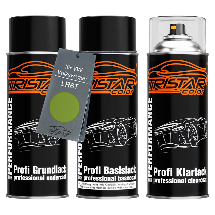 TRISTARcolor Autolack Spraydosen Set für VW/Volkswagen LR6T Viperngrün Metallic/Bright Viper Green M