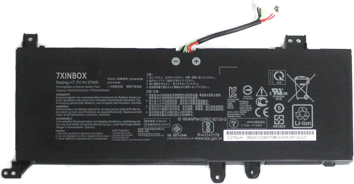 7xinbox 7.7V 32Wh C21N1818 C21N1818-2 0B200-03190800 Laptop Akku Ersatz für ASUS A412FA X412FJ F512F