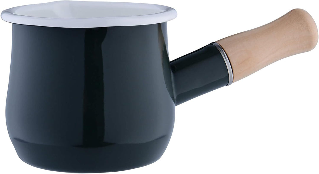 GRÄWE Milchtopf,450 ml, grau, Induktionsgeeignet, Sossentopf, Butterpfännchen, Mokkakanne, Stielkass