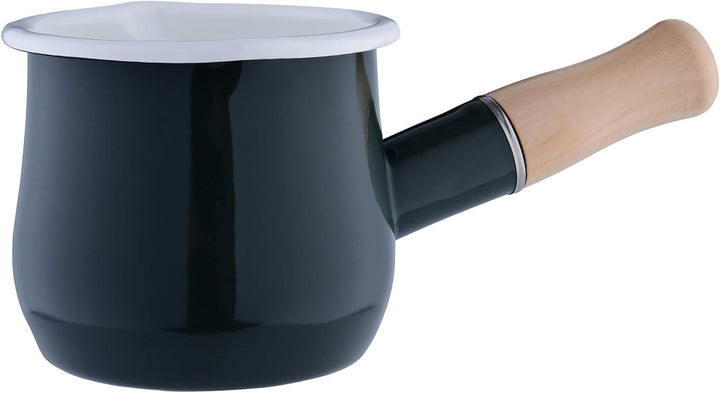 GRÄWE Milchtopf,450 ml, grau, Induktionsgeeignet, Sossentopf, Butterpfännchen, Mokkakanne, Stielkass