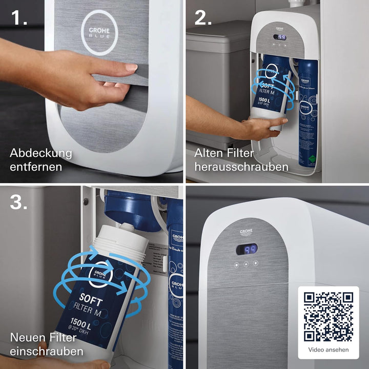 GROHE Blue - BWT Austauschfilter (M-Size, Kapazität 1500 l bei 20° dKH, 5-Phasen-Filter), 40430001 1