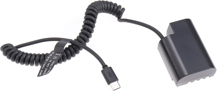 FOTGA USB-C Typ-C auf Decodierte DMW-BLF19 Dummy Akku DMW-DCC12 Koppler Netzteil Federkabel für Pana
