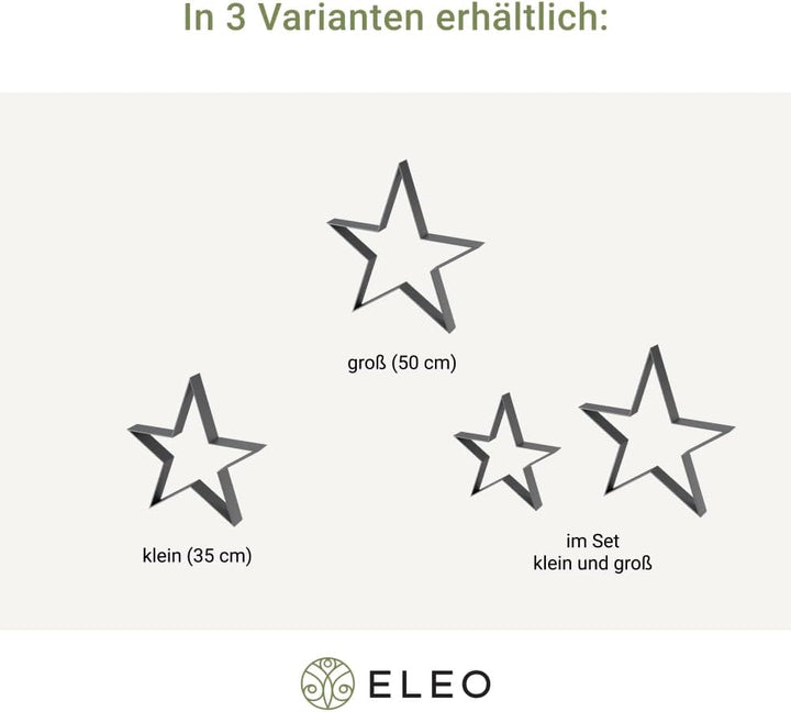 ELEO Metallstern I Winter- & Weihnachtsdeko | Geschenkidee | Handgefertigt aus Schmiedeeisen (feuerv