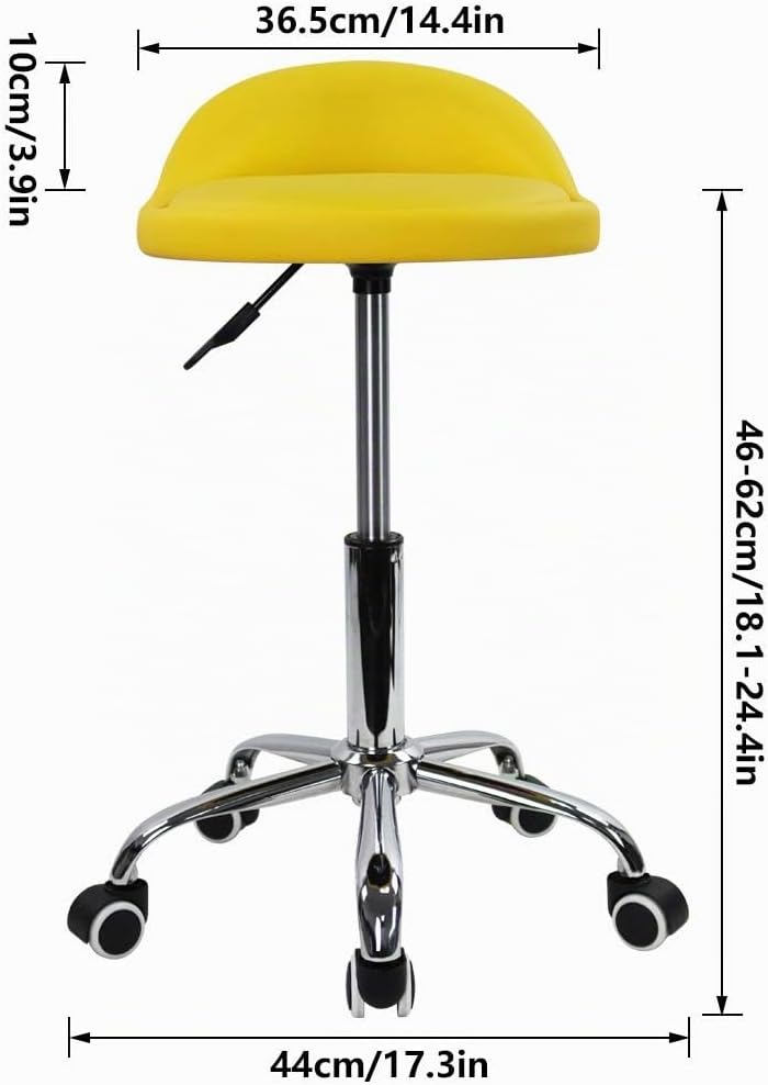 KKTONER Rollhocker mit Rückenlehne höhenverstellbar drehbar Arbeitshocker Drehhocker Rollhocker Büro