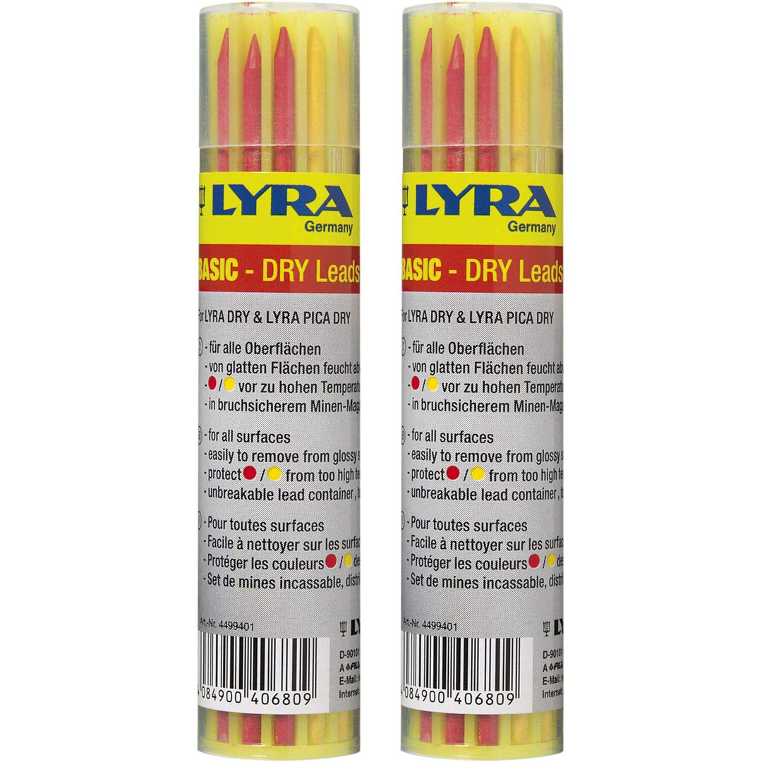 LYRA Ersatzminen graphit (gelb und rot) Doppelpackung für Dry Profi LED 1 stück (1er Pack), 1 stück