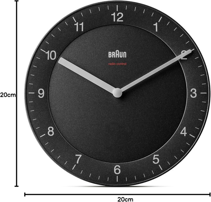 Braun Funkwanduhr Wanduhr, Kunststoff, Schwarz, normal normal Schwarz, normal Schwarz