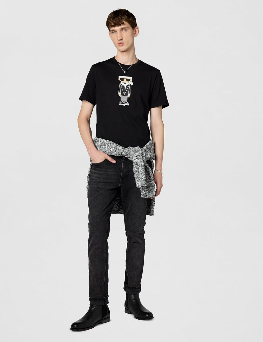 Karl Lagerfeld Paris Herren Kocktail Karl T-Shirt, Schwarz, Mittel, M Schwarz