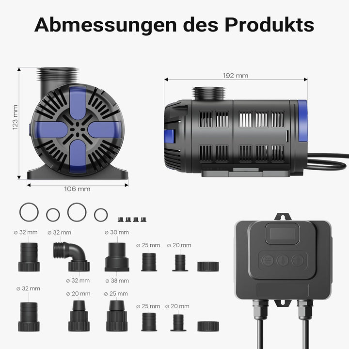 SunSun CET-8000 stufenlos regelbare SuperECO Teichpumpe von 500 bis 8000l/h bei nur 80W
