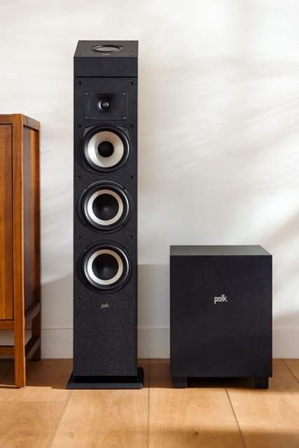 Polk Audio MXT10 Hochleistungs-Subwoofer, 50 W, Schwarz