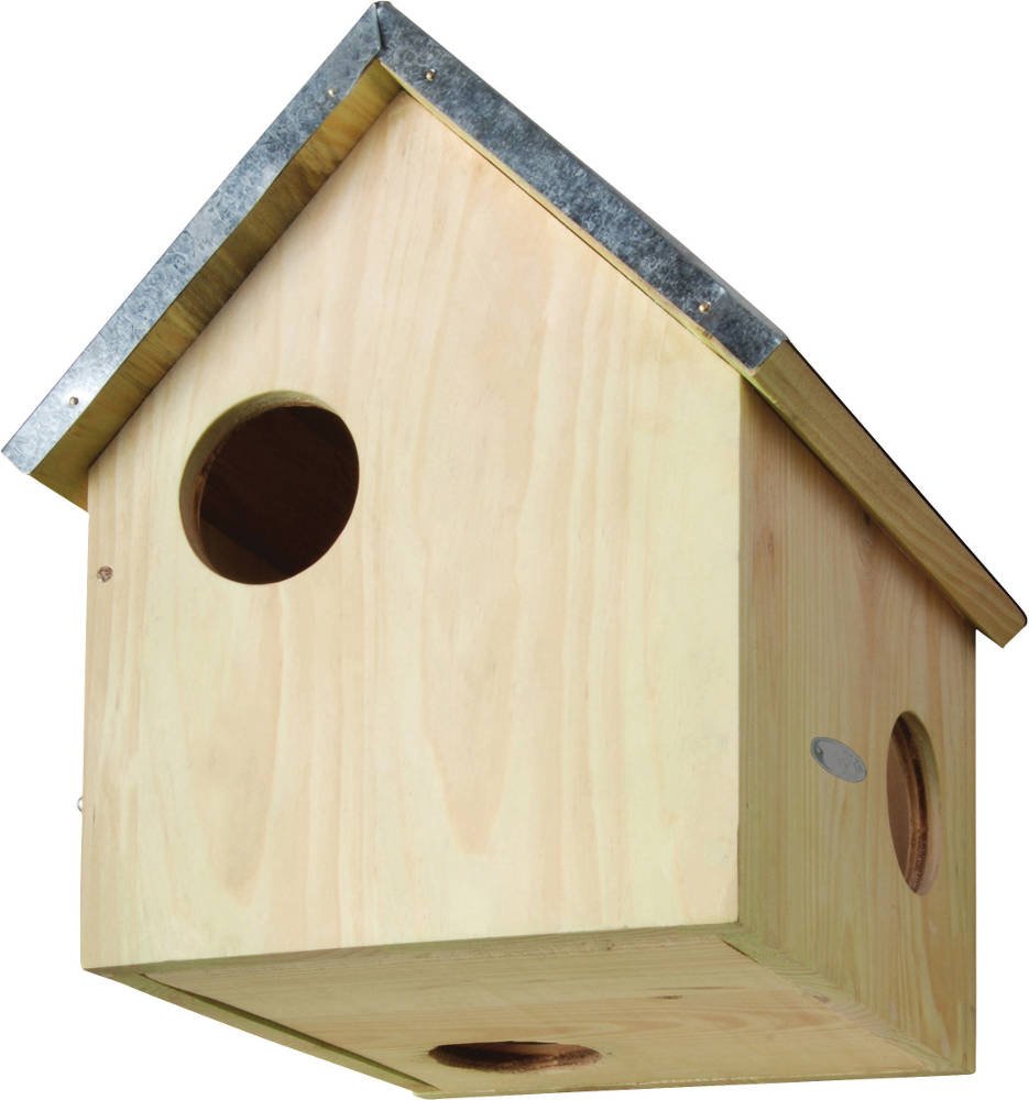 Esschert Design Futterhaus, Futterstation für Eichhörnchen mit Metalldach, DREI Eingänge, ca. 25,3 c