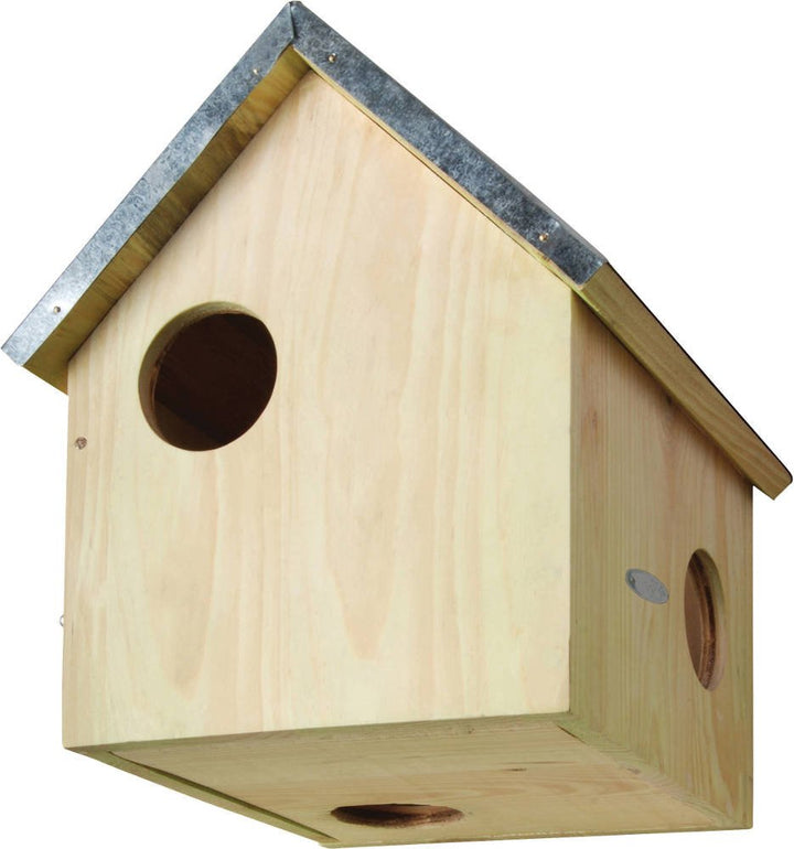 Esschert Design Futterhaus, Futterstation für Eichhörnchen mit Metalldach, DREI Eingänge, ca. 25,3 c