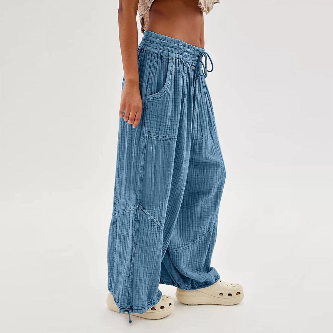 Hose Damen Sommer Grosse Grössen Leicht Lang Stoffhose Lockere Hose Damen Sommer Damen Stepp-Yogahos