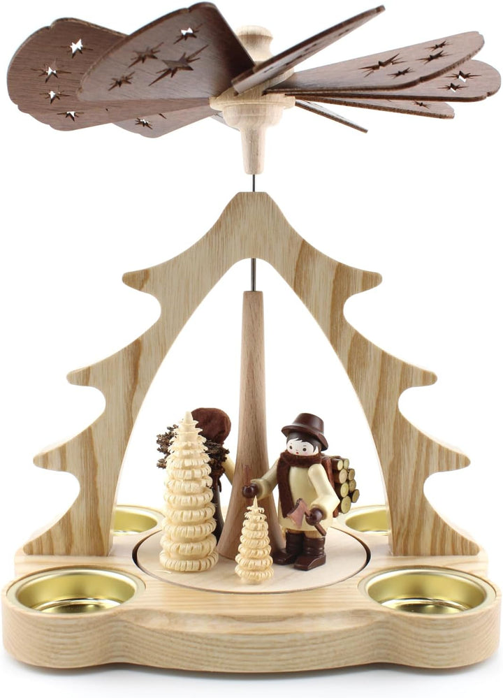 Seiffener Volkskunst Jan Legler | Erzgebirge Pyramide | Made in Germany | 18x14x22 cm | 1-stöckige W