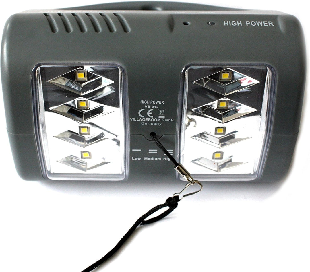 VILLAGEBOOM HIGH POWER PLUS SOLAR LAMPE, Sehr helle Solar Leuchte mit 5W Solar Panel, 7. Upgrade in