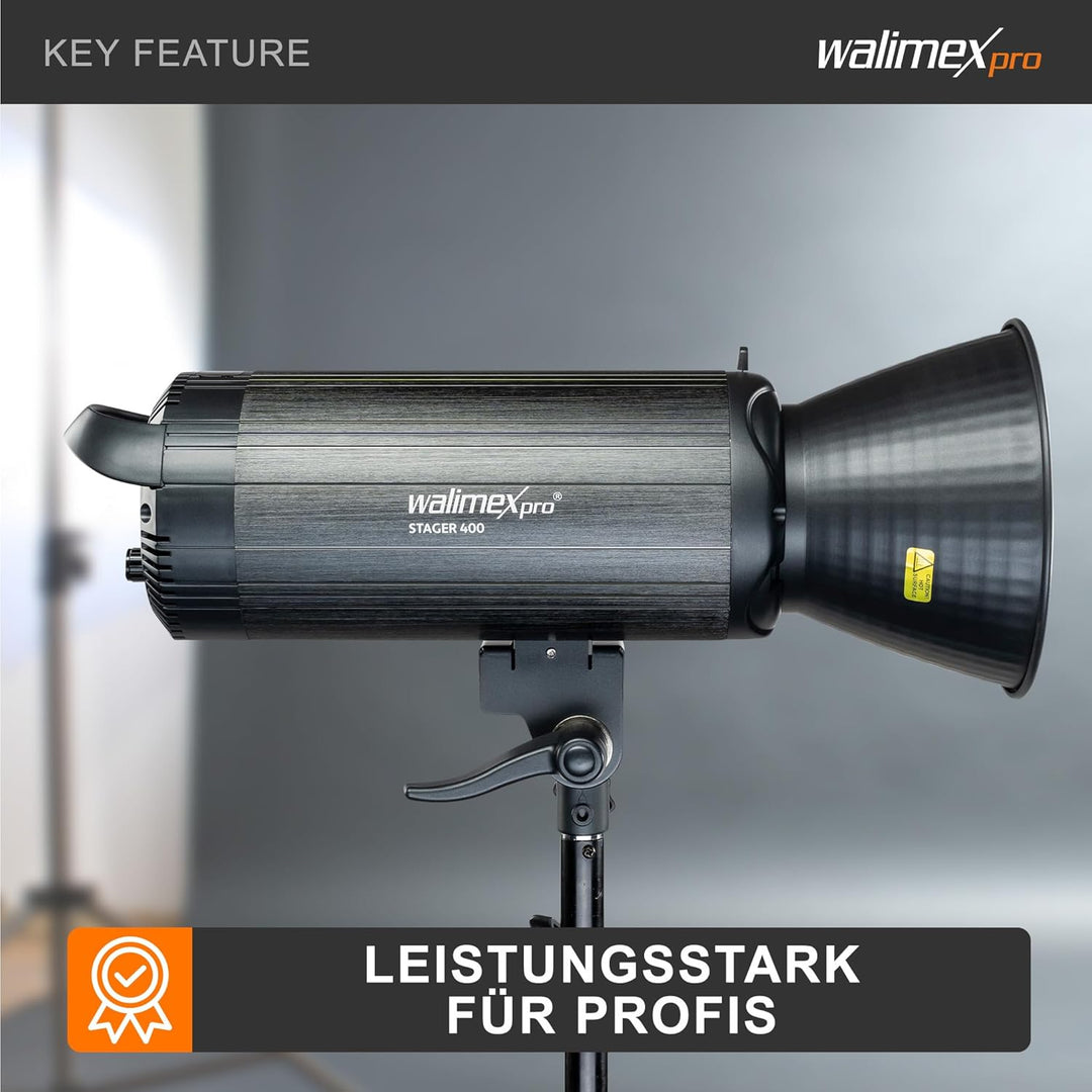Walimex Pro Stager 400 HSS Studioblitz - leistungsstarker Studioblitz mit 2,4 GHz Empfänger, HSS-Mod