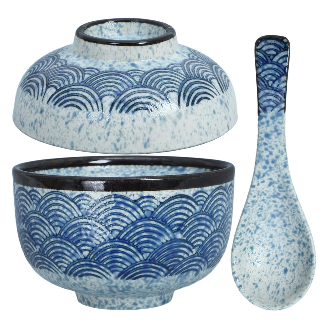 Gatuida 1Satz Multifunktionale Japanische Suppenschale mit Deckel Teilig für Miso Suppe und Ramen Mi